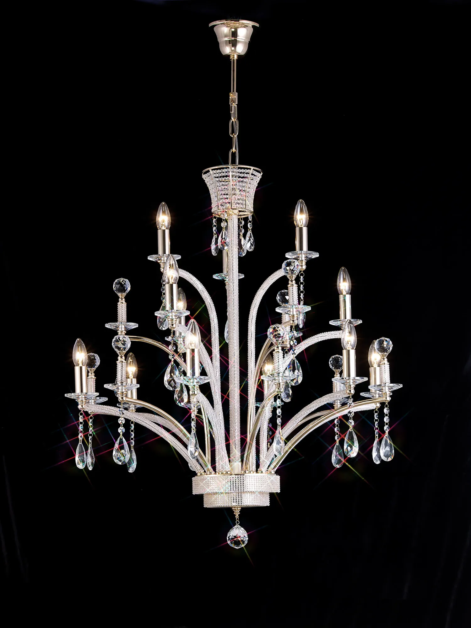 Orlando Crystal Ceiling Lights Diyas Statement Crystal Fittings